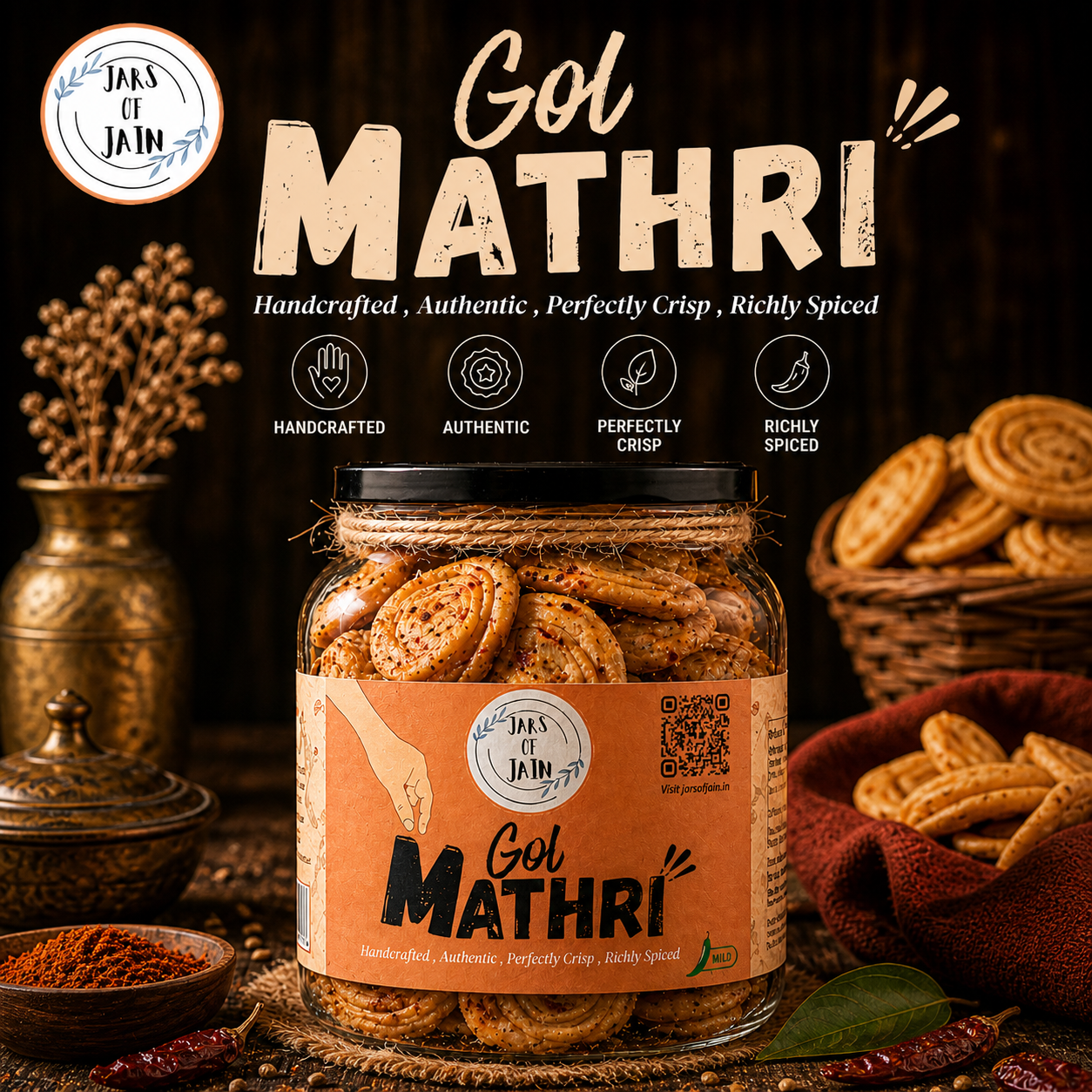 Freshly prepared Gol Mathri